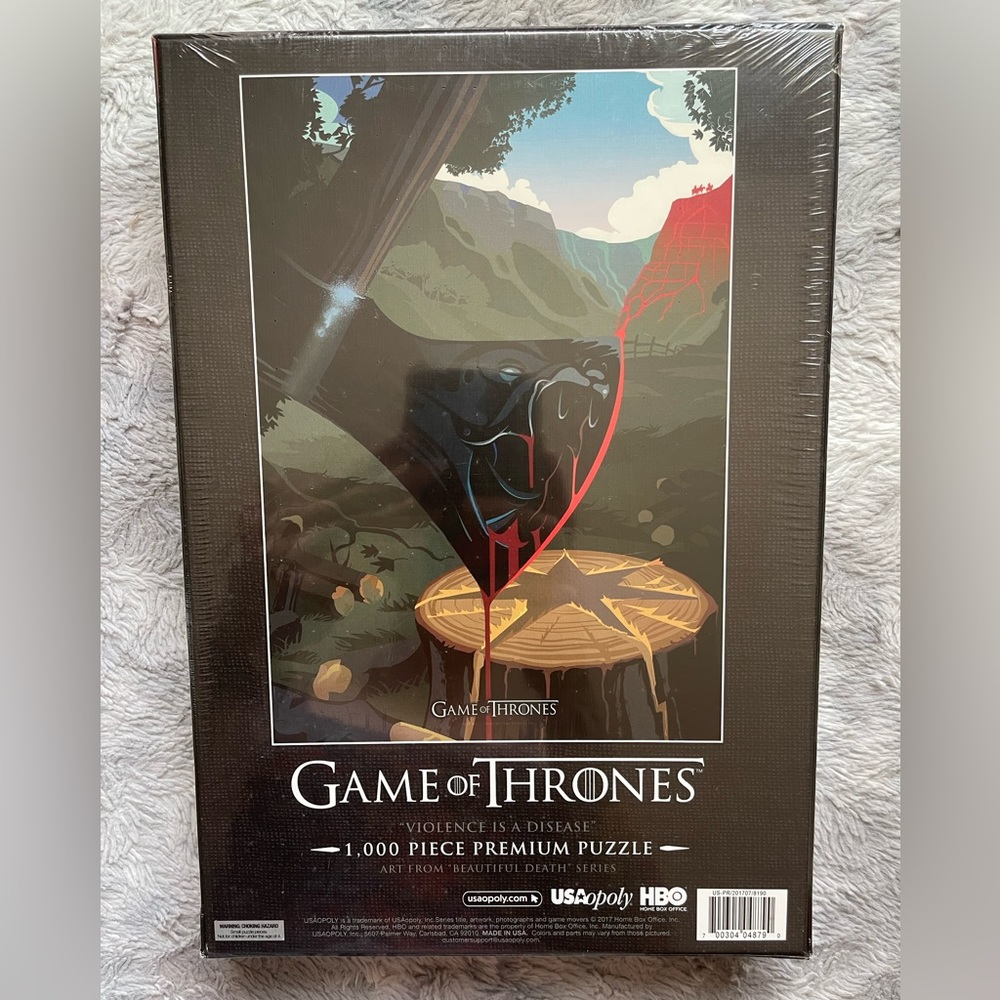 Game Of Thrones 1,000 piece puzzle- unopened “Violence is a disease”